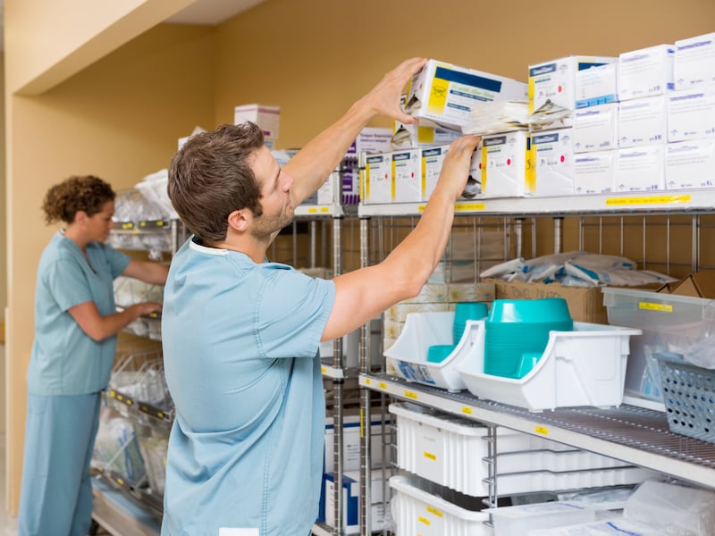 Medical equipment providers organizing inventory